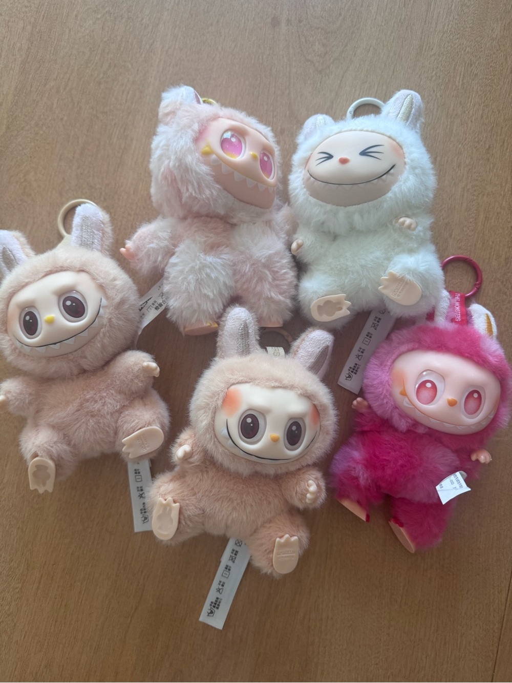 Plush Bunny Monster Keychain - Pink, Cream, White, Brown, Hot Pink
